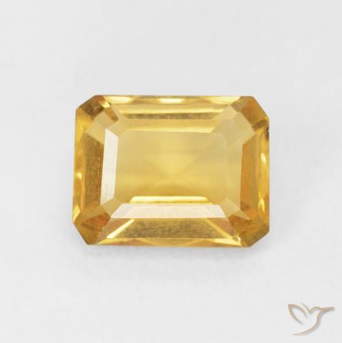 1.66ct Natürlicher Tiefes Gold Citrin, Smaragdschliff, VVS