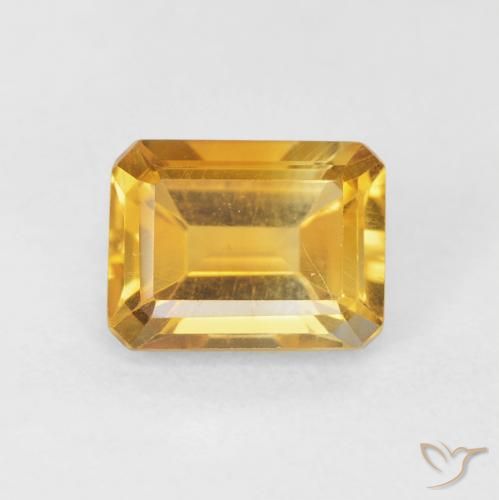 1.54ct Natürlicher Orange-Gold Citrin, Smaragdschliff, VVS