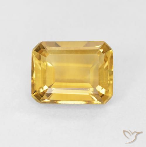 1.57ct Natürlicher Golden Citrin, Smaragdschliff, VVS