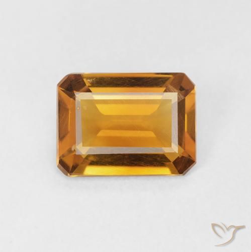 1.10ct Natürlicher Medium Light-Golden Citrin, Smaragdschliff, VS