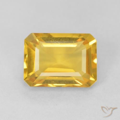 1.56ct Natürlicher Helles Gold Citrin, Smaragdschliff, VVS