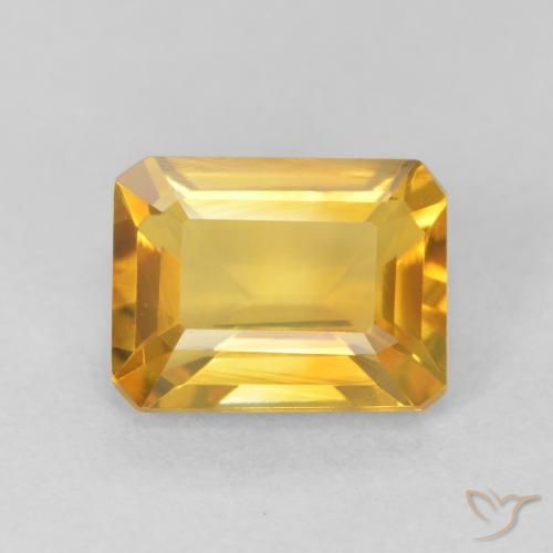 1.51ct Natürlicher Helles Gold Citrin, Smaragdschliff, VVS