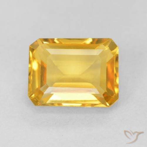 1.78ct Natürlicher Mittleres Gold Citrin, Smaragdschliff, VVS