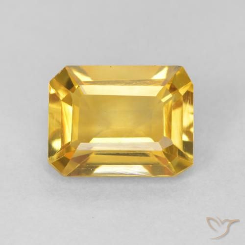 1.42ct Natürlicher Mittleres Gold Citrin, Smaragdschliff, VVS