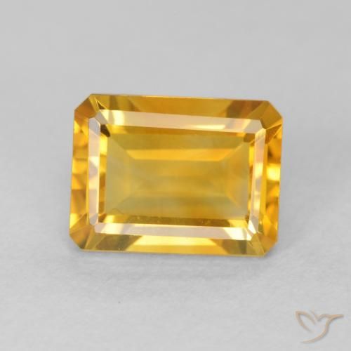 1.63ct Natürlicher Orange-Gold Citrin, Smaragdschliff, VVS