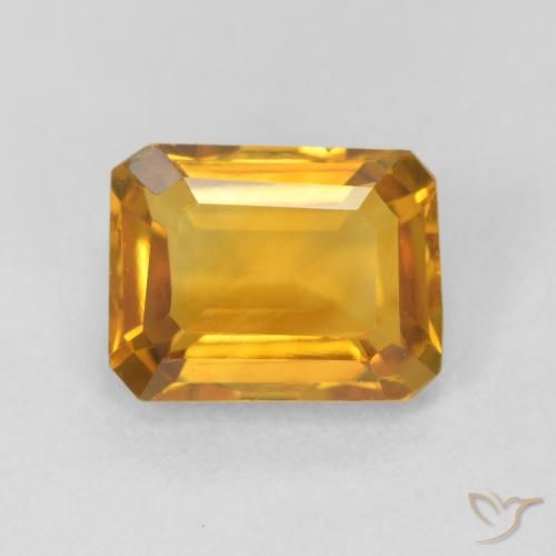 1.52ct Natürlicher Orange-Gold Citrin, Smaragdschliff, VVS