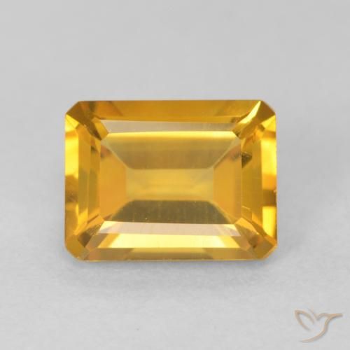 1.54ct Natürlicher Orange-Gold Citrin, Smaragdschliff, VVS