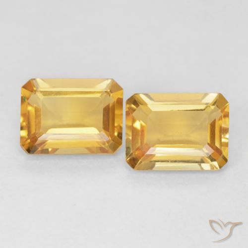 2.73ctw Natürlicher Mittelgold Citrin, Smaragdschliff, VVS-VS