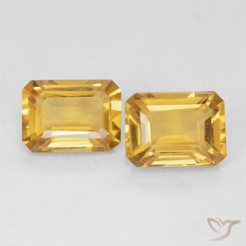 2.80ctw Natürlicher Mittelgold Citrin, Smaragdschliff, VVS-VS