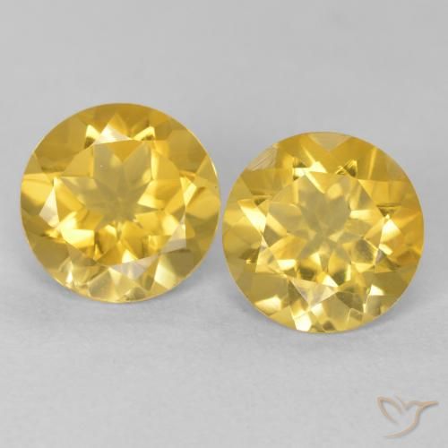 3.39ctw Natürlicher Mittelgold Citrin, Runden, VVS-VS