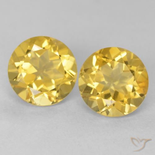 3.92ctw Natürlicher gold-orange Citrin, Runden, VVS-VS
