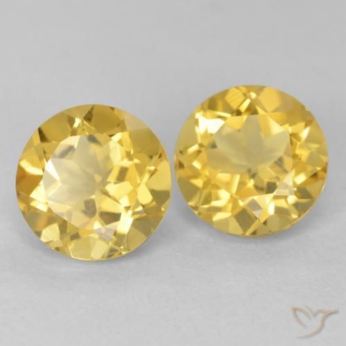 3.92 ct natürliche gold-orange Citrin-Edelsteine, Runden, VVS-VS