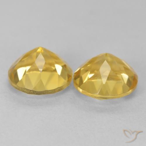 3.92 ct natürliche gold-orange Citrin-Edelsteine, Runden, VVS-VS