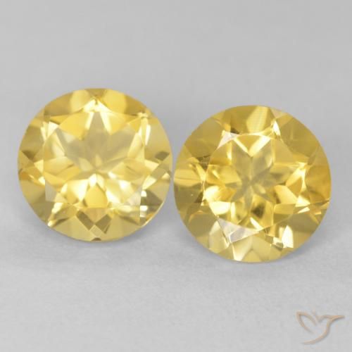 3.58ctw Natürlicher gold-orange Citrin, Runden, VVS-VS