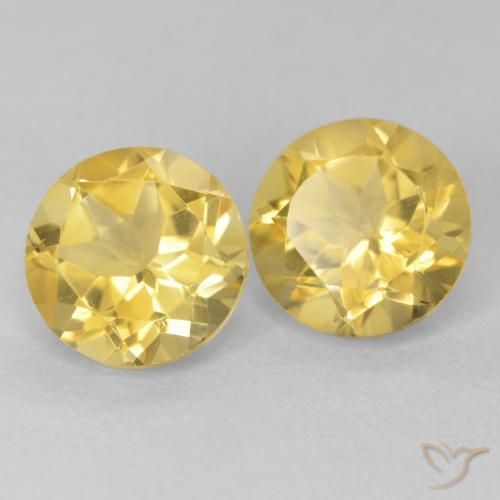 3.58 ct natürliche gold-orange Citrin-Edelsteine, Runden, VVS-VS
