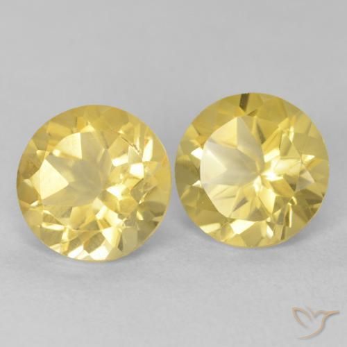 3.64 ct natürliche Toskana Gelb Citrin-Edelsteine, Runden, VVS-VS