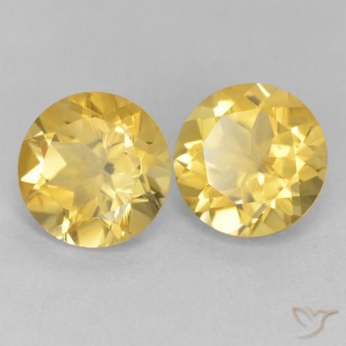 3.49 ct natürliche Toskana Gelb Citrin-Edelsteine, Runden, VVS-VS