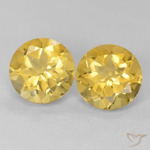 3.57ctw Natürlicher Mittelgold Citrin, Runden, VVS-VS
