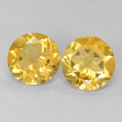 3.13ctw Natürlicher Mittelgold Citrin, Runden, VVS-VS