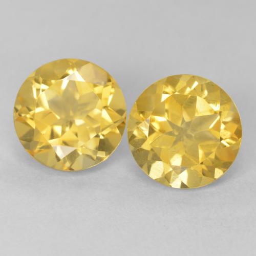 3.87ctw Natürlicher gold-orange Citrin, Runden, VVS-VS