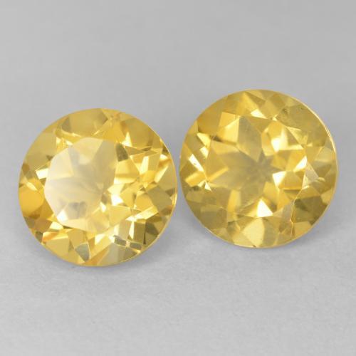 3.87 ct natürliche gold-orange Citrin-Edelsteine, Runden, VVS-VS