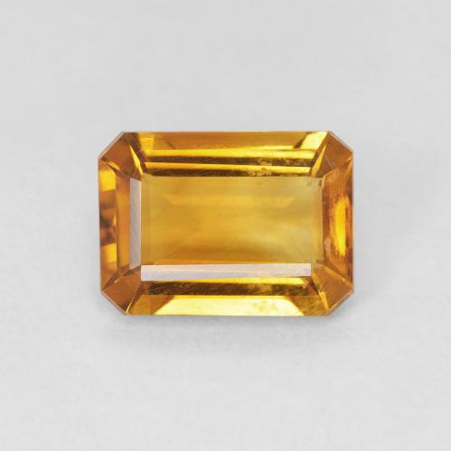 1.11ct Natürlicher Tiefes Orange-Gold Citrin, Smaragdschliff, VVS-VS