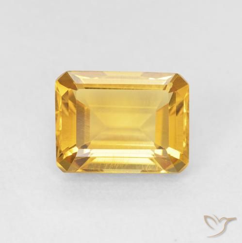 1.49ct Natürlicher Golden Citrin, Smaragdschliff, VVS-VS
