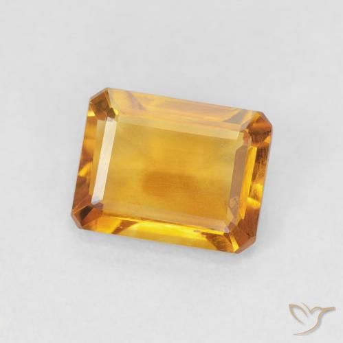9,17 ctw natürlicher Medium Light Orange-Gold Citrin, Oktagonschliff, VVS-VS