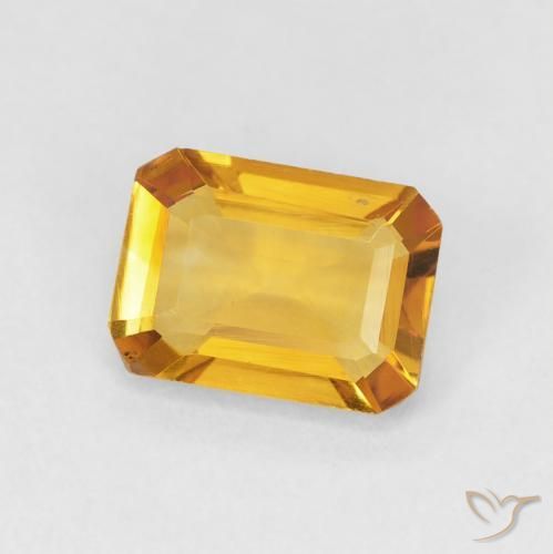 9,17 ctw natürlicher Medium Light Orange-Gold Citrin, Oktagonschliff, VVS-VS