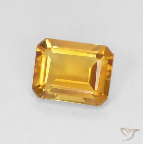 9,17 ctw natürlicher Medium Light Orange-Gold Citrin, Oktagonschliff, VVS-VS