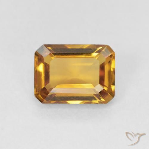 1.39ct Natürlicher Medium Light-Golden Citrin, Smaragdschliff, VVS-VS