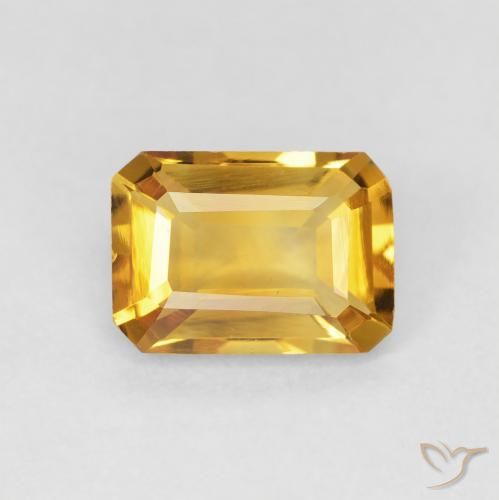 1.27ct Natürlicher Golden Citrin, Smaragdschliff, VVS-VS