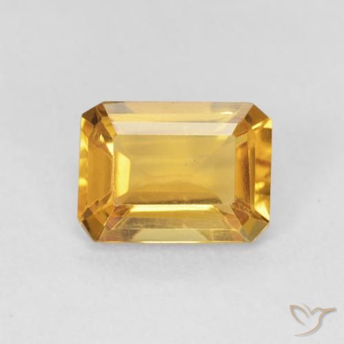 1.37ct Natürlicher Orange-Gold Citrin, Smaragdschliff, VVS-VS