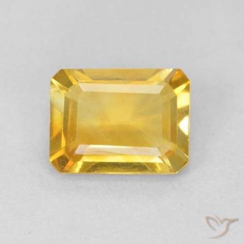 1.35ct Natürlicher gold-orange Citrin, Smaragdschliff, VVS-VS