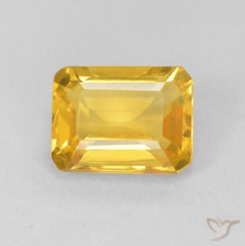 1.67ct Natürlicher Mittelgold Citrin, Smaragdschliff, VVS-VS