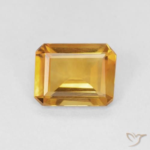 1.05ct Natürlicher Orange-Gold Citrin, Smaragdschliff, VVS-VS