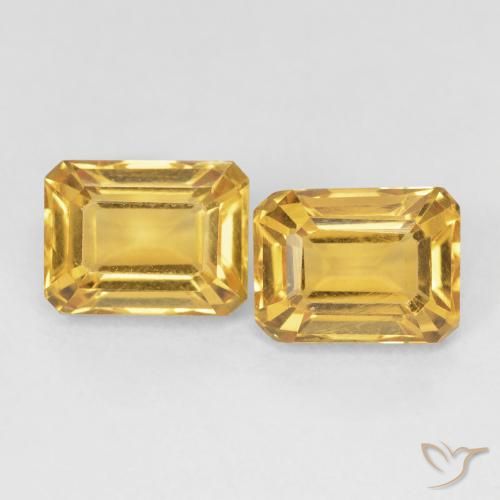 3.44ctw Natürlicher Tiefes Gold Citrin, Smaragdschliff, VVS-VS