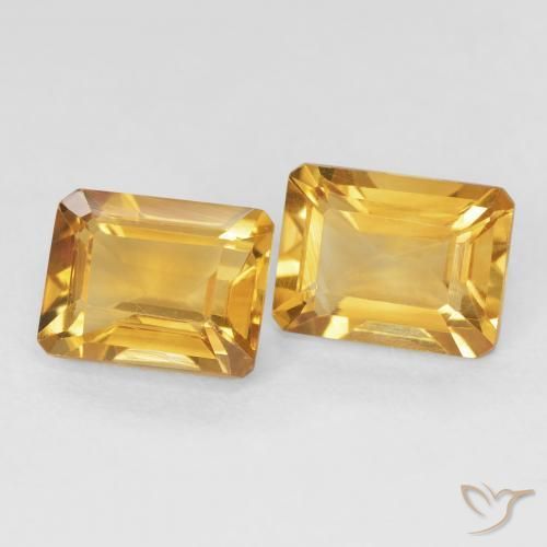 3.27 ct natürliche gold-orange Citrin-Edelsteine, Oktagonschliff, VS