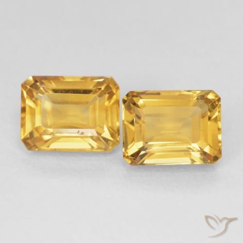 3.58ctw Natürlicher Golden Citrin, Smaragdschliff, VS