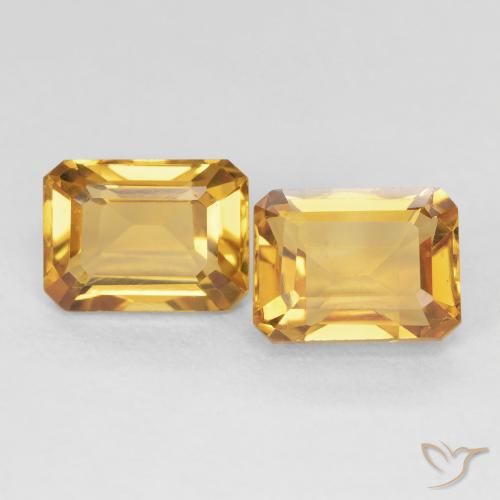 3.63ctw Natürlicher gold-orange Citrin, Smaragdschliff, VVS-VS