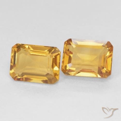 3.63 ct natürliche gold-orange Citrin-Edelsteine, Oktagonschliff, VVS-VS