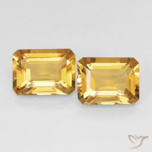 3.20ctw Natürlicher Medium Dark-Golden Citrin, Smaragdschliff, VVS-VS