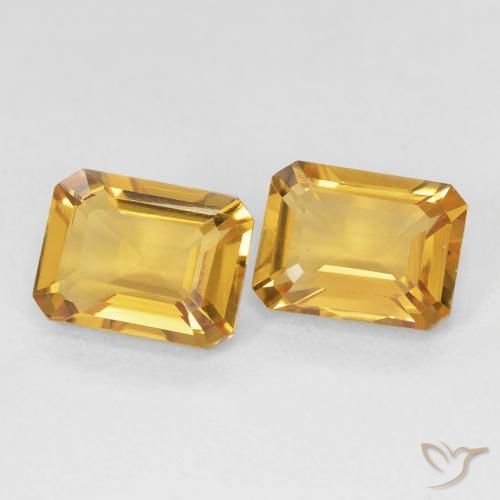 2.95 ct natürliche gold-orange Citrin-Edelsteine, Oktagonschliff, VVS-VS