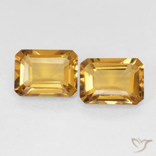 3.01ctw Natürlicher Medium Light-Golden Citrin, Smaragdschliff, VVS-VS