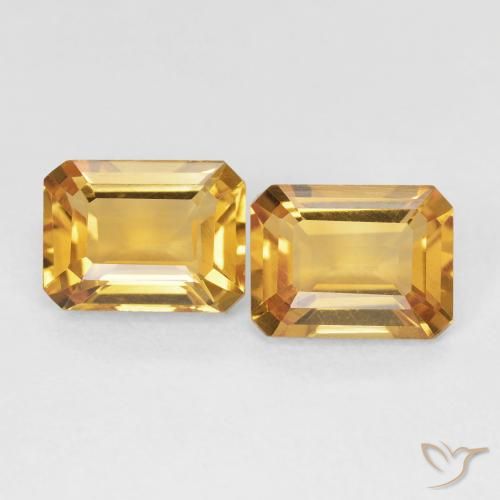 2.93ctw Natürlicher Orange-Gold Citrin, Smaragdschliff, VVS-VS