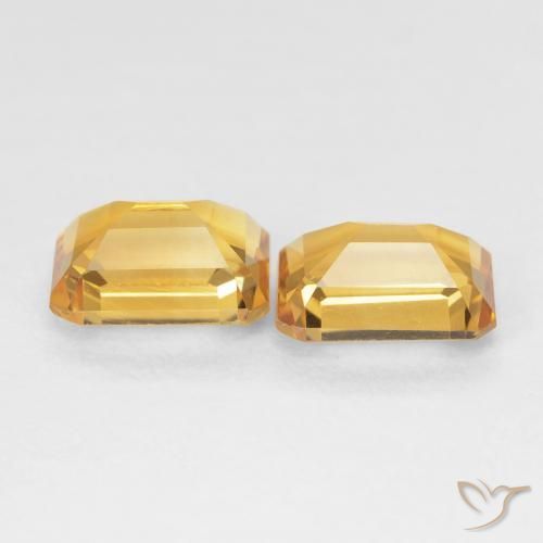 2.93 ct natürliche Orange-Gold Citrin-Edelsteine, Oktagonschliff, VVS-VS