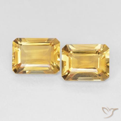 2.87ctw Natürlicher Golden Citrin, Smaragdschliff, VVS-VS
