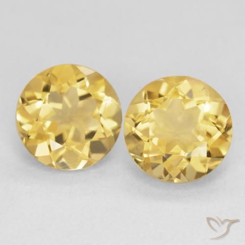 3.86ctw Natürlicher gold-orange Citrin, Runden, VVS