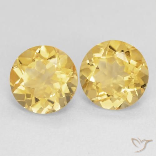 3.86 ct natürliche gold-orange Citrin-Edelsteine, Runden, VVS