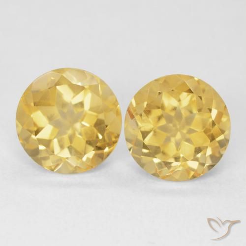 4.02ctw Natürlicher Mittleres Gold Citrin, Runden, VS